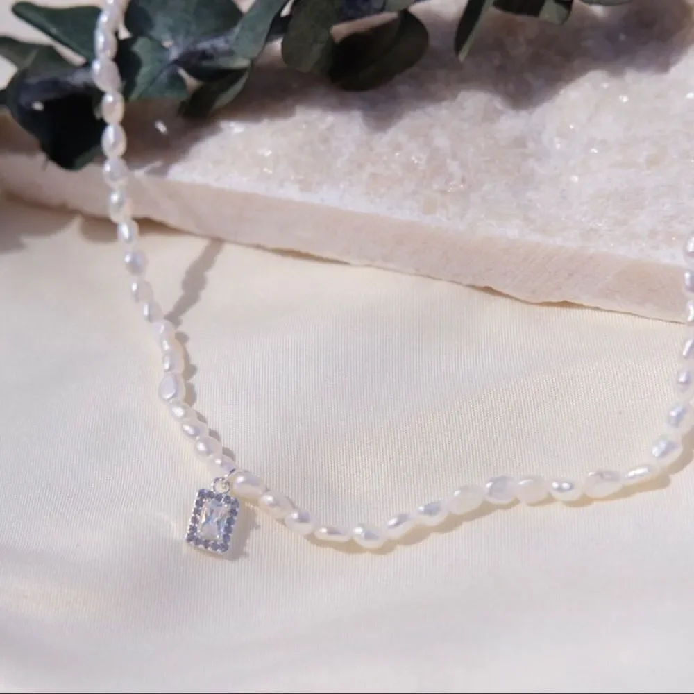 Baroque Pearl Necklace with Emerald Pendant